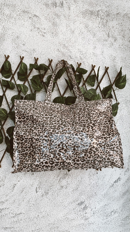 Bolso de playa con estampado de leopardo
